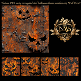 5pc PBR Rusty corrugated steel halloween theme seamless *Full Perm 003