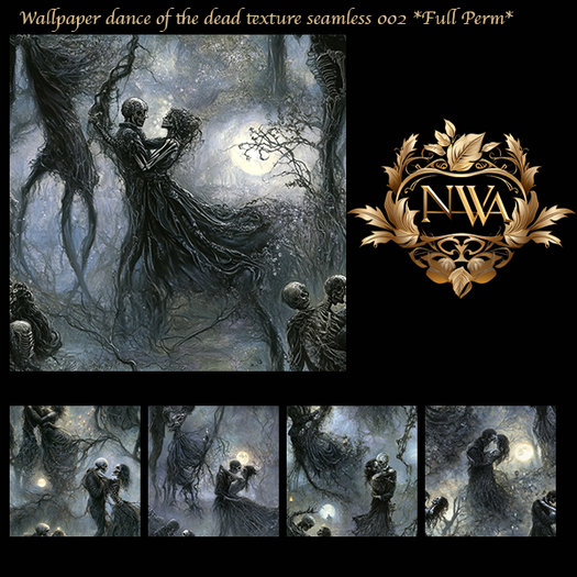 5pc Dance of the dead wallpaper texture seamless *Full Perm* 002