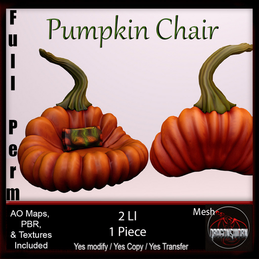 Full Perm Pumpkin Chair