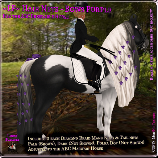 ~LP~ Diamond Braid Mane Net (ABC Horse) BowsPurple