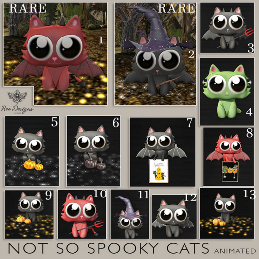 02 Bee Designs Not so spooky Cats RARE