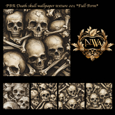 5pc PBR Death skull wallpaper texture *Full Perm* 001