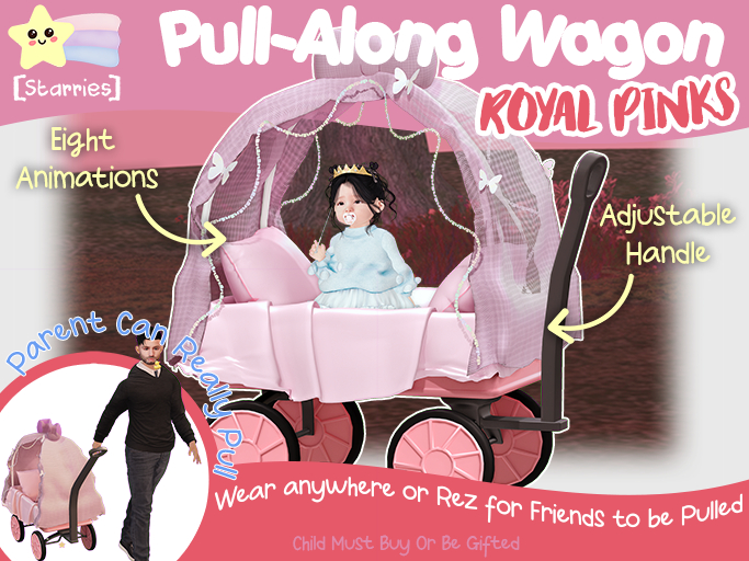 [Starries] Pull-Along Wagon - Royal Pink
