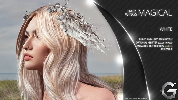 {geek} Magical Hair Wings - White Version