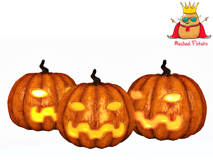 Meshed Potato - Halloween Pumpkin Lantern  Full Perm Mesh (add)