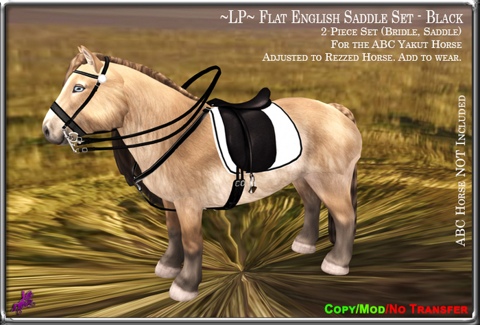 ~LP~ Flat English Saddle Set [BOXED] ABC Yakut Pony Black