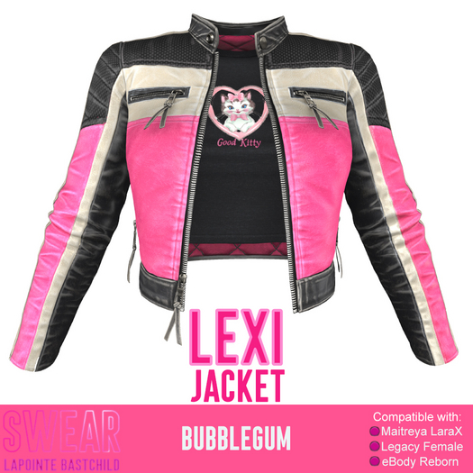Leather Jacket - Lexi - BUBBLEGUM