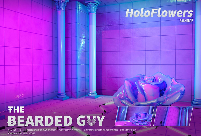 Holo Flowers Backdrop PBR - The Bearded Guy 