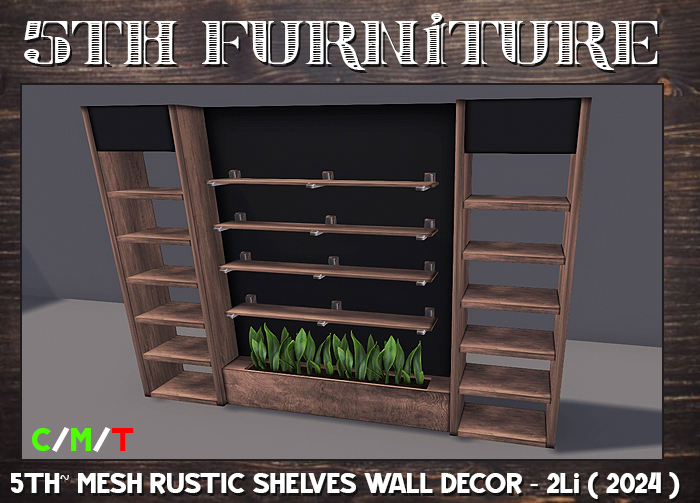 5TH~ MESH RUSTIC SHELVES WALL DECOR 1