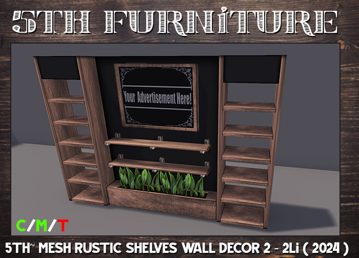 5TH~ MESH RUSTIC SHELVES WALL DECOR 2