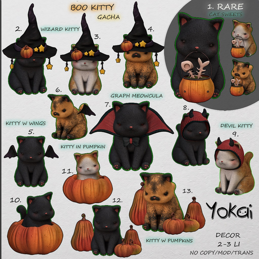 11.YOKAI - Boo Kitty - Kitty in Pumpkin [peach]