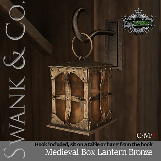 Swank & Co. Medieval Box Lantern Bronze 
