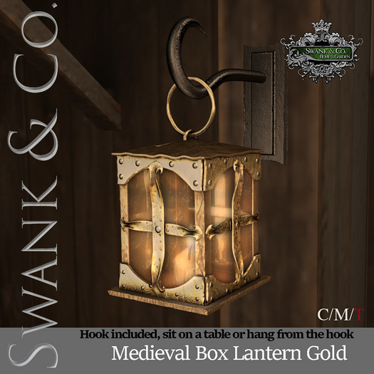 Swank & Co. Medieval Box Lantern Gold
