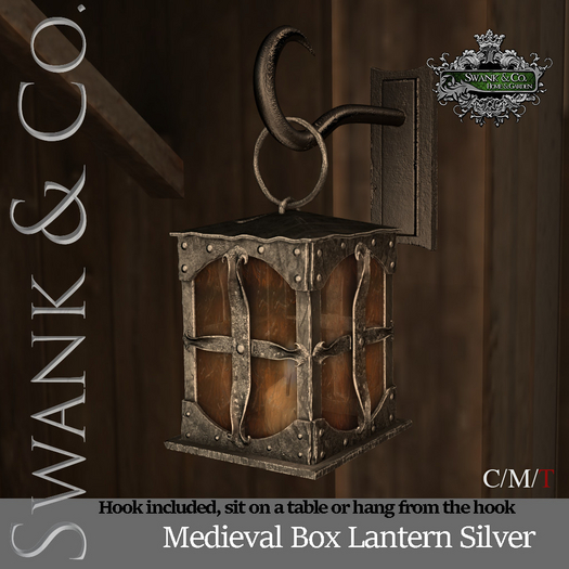 Swank & Co. Medieval Box Lantern Silver 