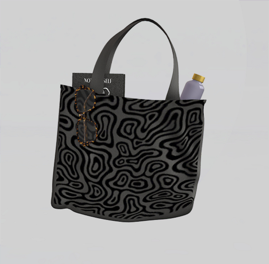 beary.// tiffani canvas tote bag - swirls 