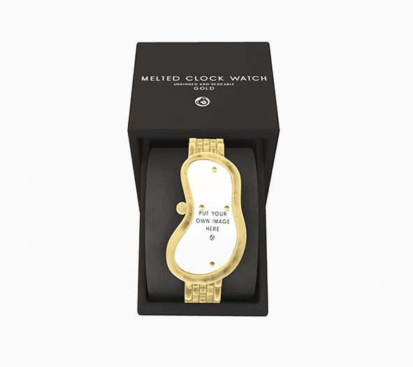 beary.// melted clock watch - gold 