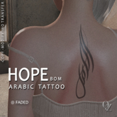 Hope BOM Arabic Tattoo