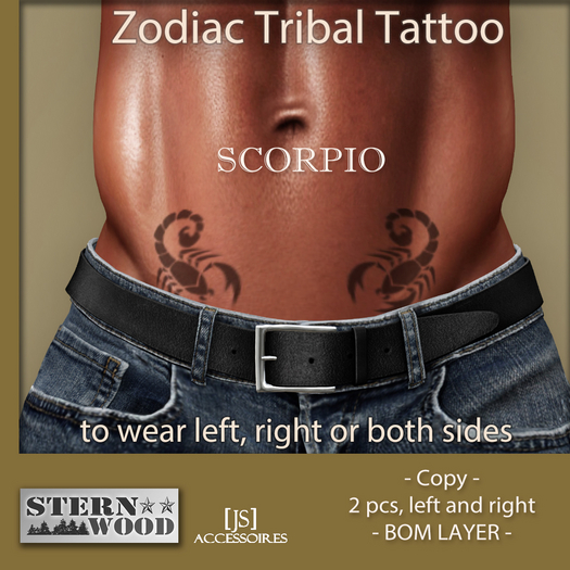 {JS} BOM - Tribal Tattoo - 2 psc - Scorpio