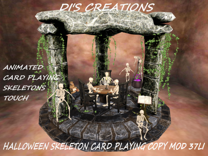 HALLOWEEN SKELETON CARD PLAYING