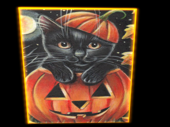 Kitty Pumkin   Canvas glow