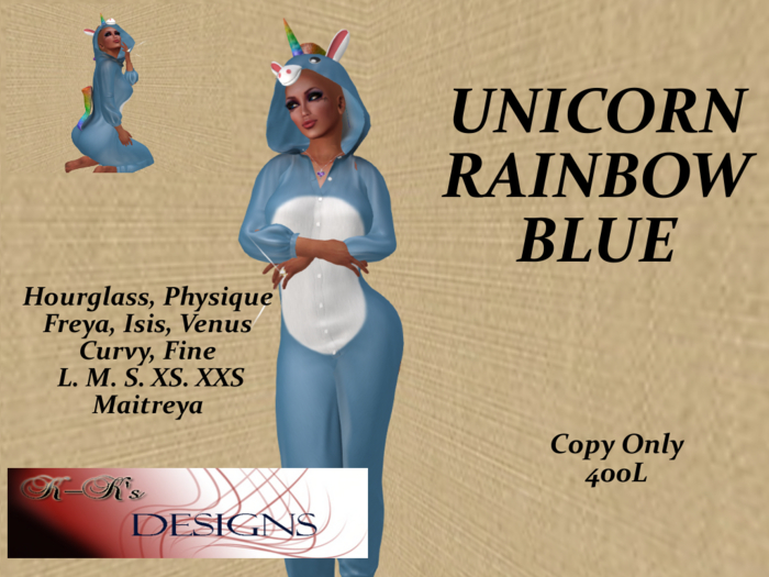 Unicorn Rainbow Blue PJ