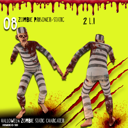08-Himiko 3D Zombie Prisoner-Static (Himiko 3D Halloween Zombie static charcater)