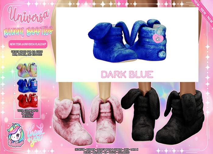 #UNIVERSA - Bunni Booties - DARK BLUE Inithium- Reborn- Legacy- Jake- LaraX- Peach- BBL/BBW- TD- Youth- Lullabees