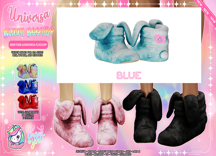 #UNIVERSA - Bunni Booties - BLUE Inithium- Reborn- Legacy- Jake- LaraX- Peach- BBL/BBW- TD- Youth- Lullabees