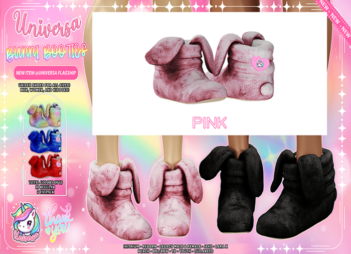#UNIVERSA - Bunni Booties - PINK Inithium- Reborn- Legacy- Jake- LaraX- Peach- BBL/BBW- TD- Youth- Lullabees