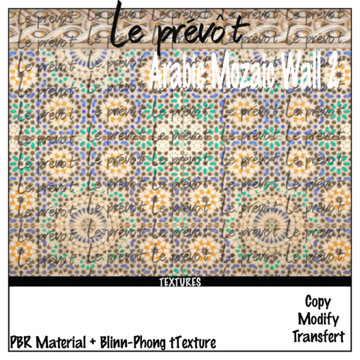 [LE PREVOT] - Arabic Mozaic Wall 2
