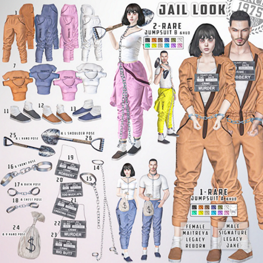 02.[Since1975] Jail Look- B Jumpsuit / Signature RARE