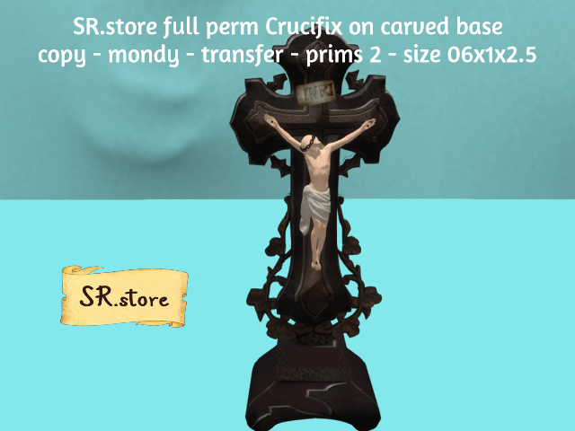 SR.store full perm Crucifix on carved base