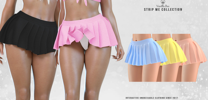*Vanilla Bae* Britney Skirt & Panty  - Light 3 Pack - Strip Me Interactive - Maitreya / Legacy / Ebody Reborn