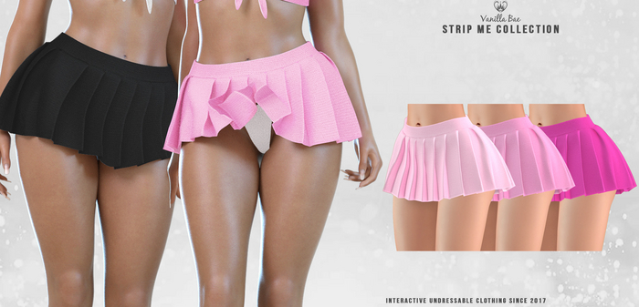 *Vanilla Bae* Britney Skirt & Panty  - Pink 3 Pack - Strip Me Interactive - Maitreya / Legacy / Ebody Reborn
