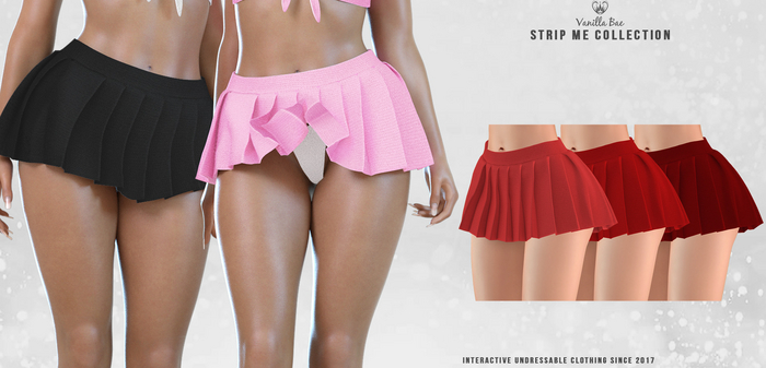 *Vanilla Bae* Britney Skirt & Panty  - Red 3 Pack - Strip Me Interactive - Maitreya / Legacy / Ebody Reborn