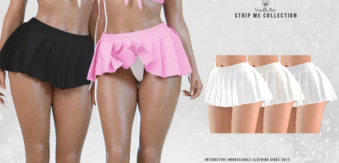 *Vanilla Bae* Britney Skirt & Panty  - White 3 Pack - Strip Me Interactive - Maitreya / Legacy / Ebody Reborn
