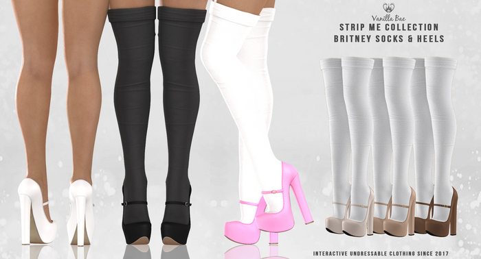 *Vanilla Bae* Britney Socks & Heels  - Brown 3 Pack - Strip Me Interactive - Maitreya / Legacy / Ebody Reborn