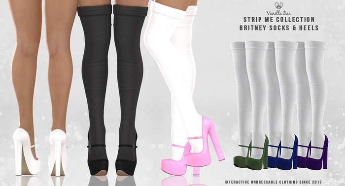 *Vanilla Bae* Britney Socks & Heels  - Dark 3 Pack - Strip Me Interactive - Maitreya / Legacy / Ebody Reborn
