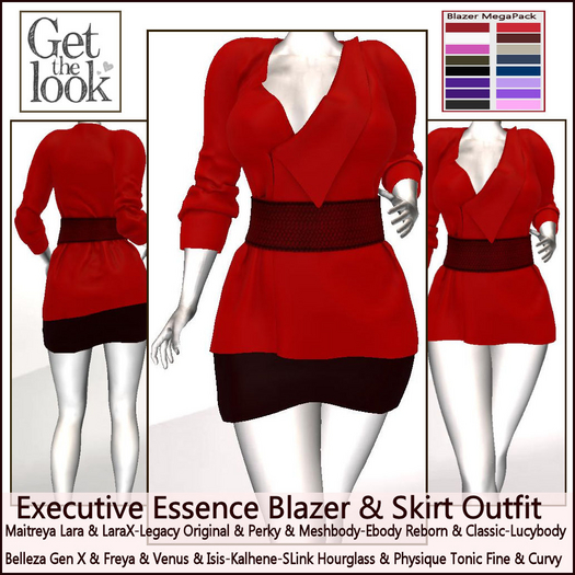 ❤️EXECUTIVE MEGAPACK BLAZER & BLACK SKIRT OUTFIT-Maitreya & Lara X-Legacy-Belleza-Slink-Tonic-Ebody Reborn-Free Meshbody