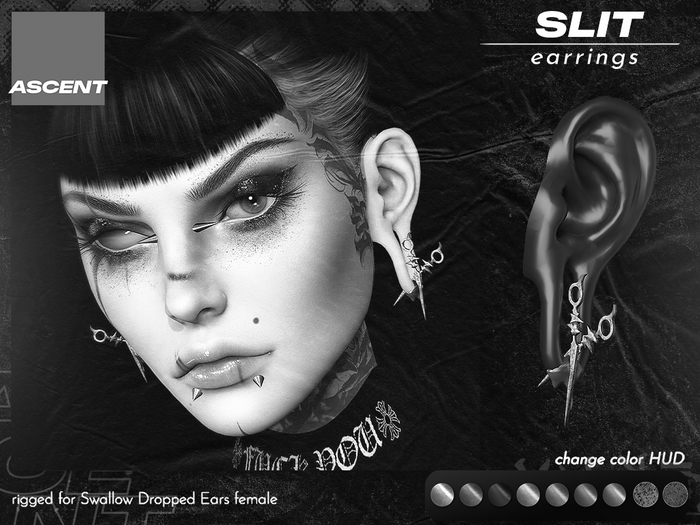 ASCENT - DEMO Slit Earrings (Dropped Ears F)
