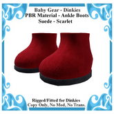 Baby Gear Dinkies - Short Boot Suede Scarlet (Box)