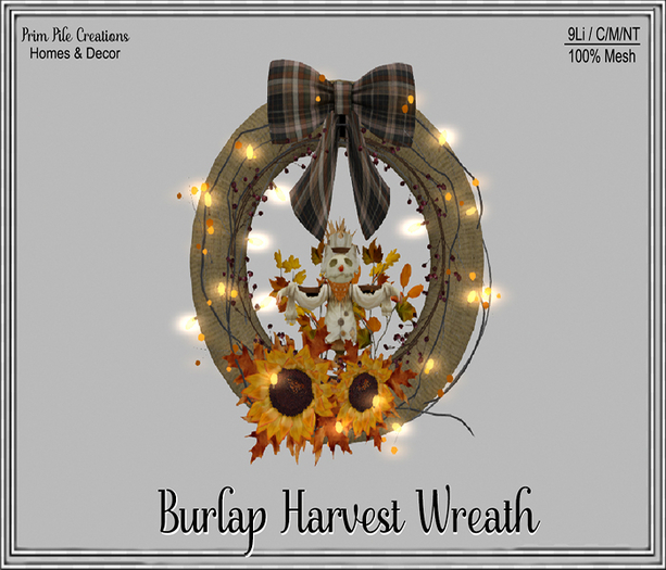 ~PPC~ Burlap Harvest Wreath  