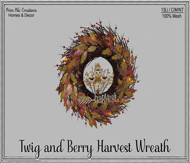 ~PPC~ Twig and Berry Harvest Wreath  
