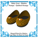 Baby Gear Dinkies - Pumps Quilted Orange (Box)