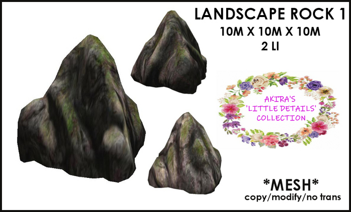 LARGE LANDSCAPE ROCK 1 - SHADED MESH LANDSCAPING ROCK - MOD/COPY - 2LI