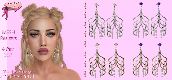 .Princess Stuff.[Teardrops Earrings] Pure Diamond Set!