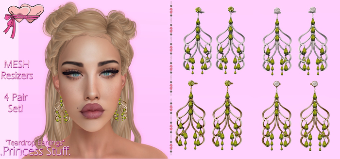 .Princess Stuff.[Teardrops Earrings] Citrine Set! 