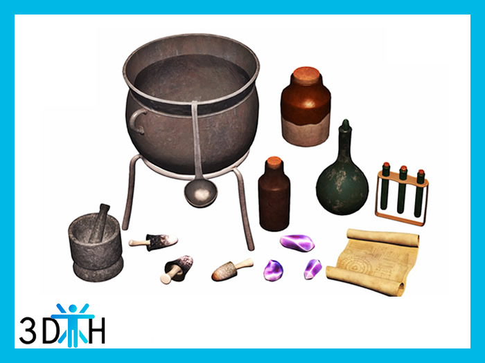 Second Life Marketplace - 3DH Halloween Witch Props Full Perm Mesh