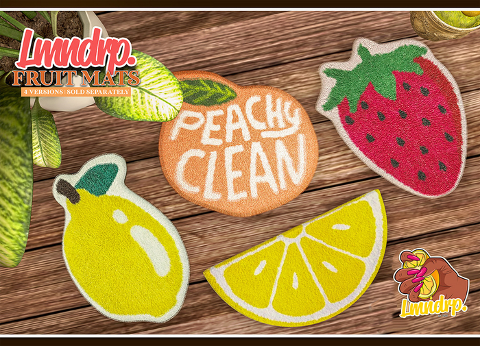 lmndrp. - fruit mats - lemon w/ leaf
