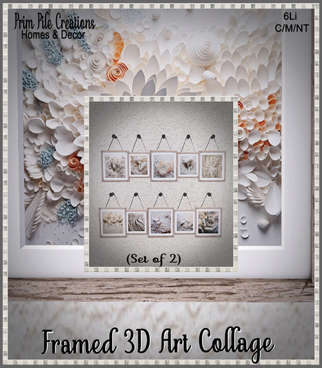 ~PPC~ Framed 3D Art Collage (Set of 2)  